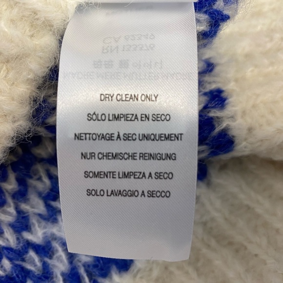 Mother Feline Friends Sweater Alpaca Crop Jumper Blue White - Picture 10 of 14